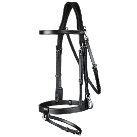 Dy'on Flat Leather Bridle With Snap Hooks